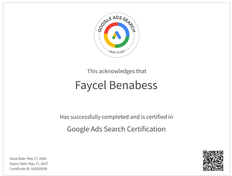 Certificat Google Ads